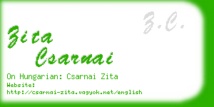 zita csarnai business card